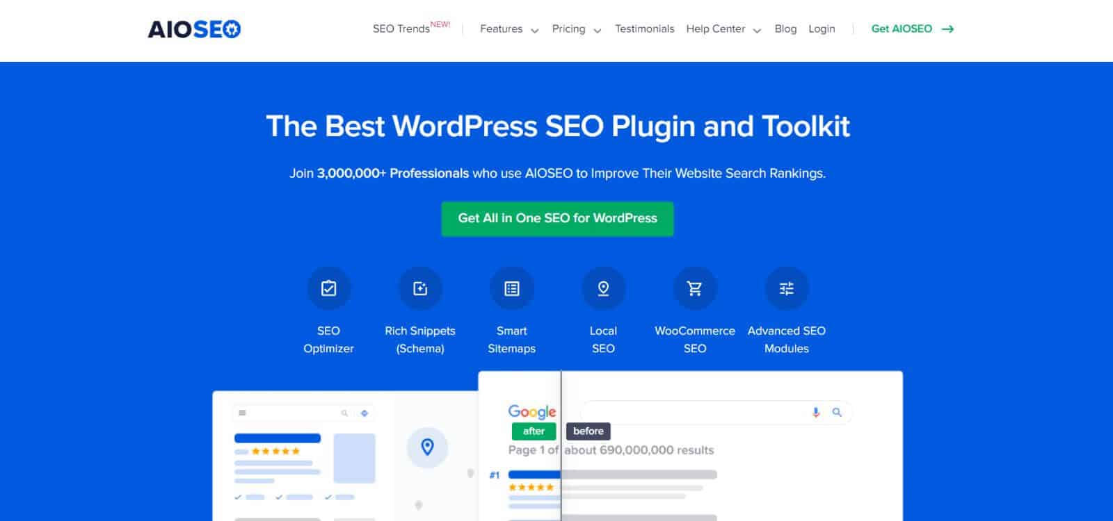 AIOSEO WordPress plugin Link Assistant showing internal linking suggestions and orphan page reports.
