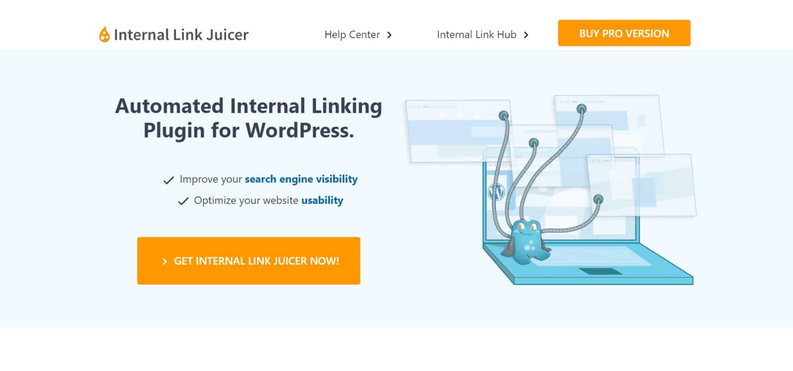 Internal Link Juicer WordPress plugin settings panel for keyword-based automated internal linking.