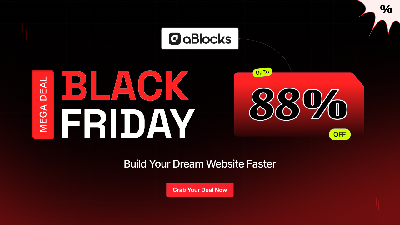aBlocks Black Friday Deals Banner. 1