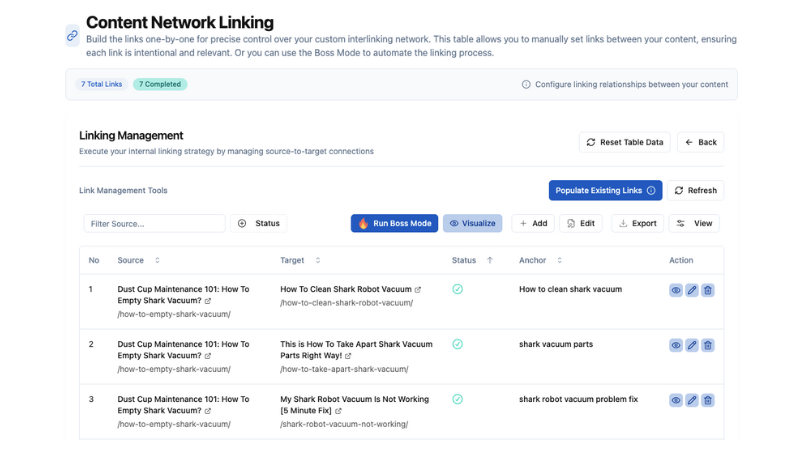 Content Network Linking After Completion