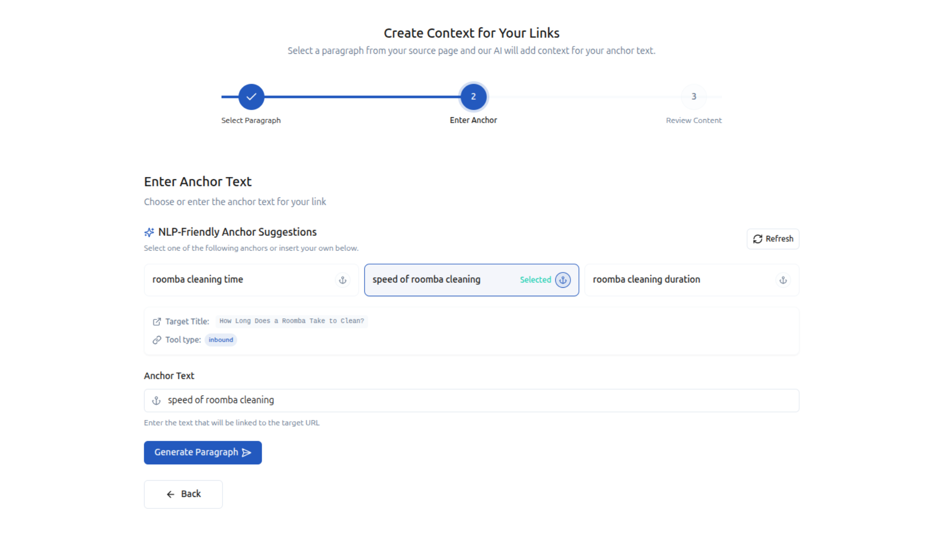NLP-Friendly Anchor Text Generation